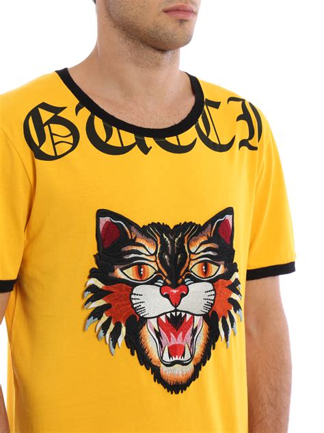 gucci t shirt black cat|Gucci ace angry cat.